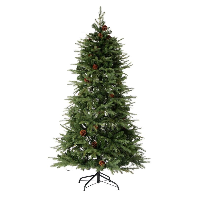 Glitzhome 6FT/7FT Multi-color Lighted Fir Christmas Tree with Remote Controller