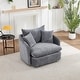 preview thumbnail 3 of 47, 46" Chenille Upholstered Sofa Swivel Chair
