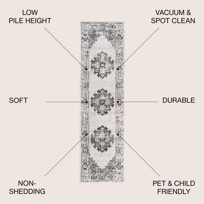 JONATHAN Y Boho Cottage Medallion Area Rug