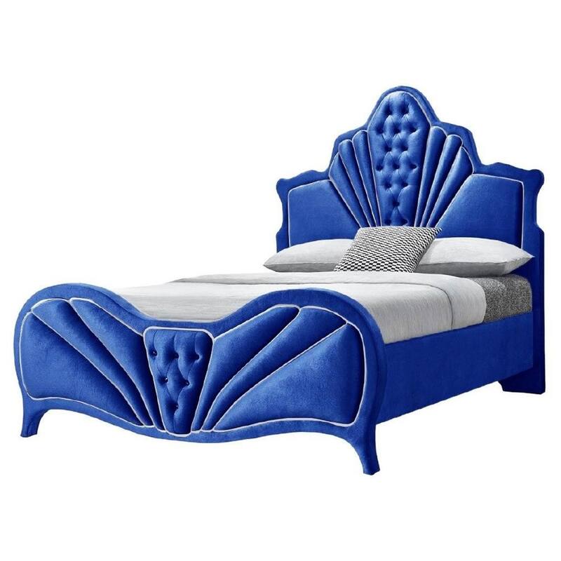 Ralston Upholstered Tufted Platform Bed - Blue - King