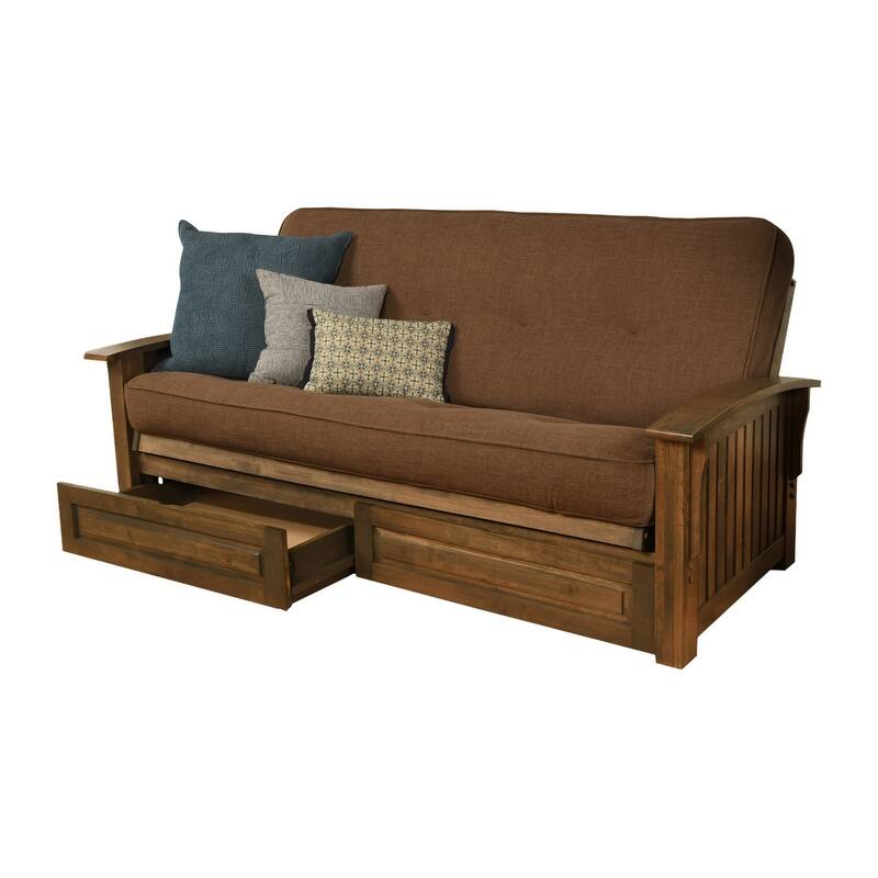 Somette Washington Full-size Futon Frame Includes Storage Drawers and Mattress
