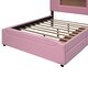 preview thumbnail 8 of 7, Full Size Upholstered Storage Platform Bed with Cartoon Ears Headboard