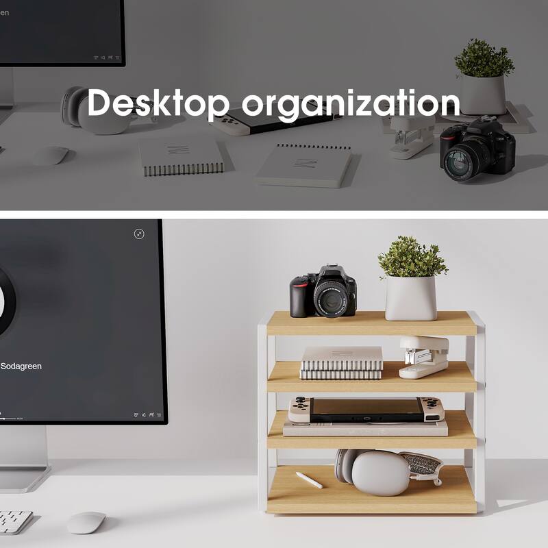 Fenge Desk Organizer, 4 Tier File Organizer for Desk - 14.6x10.5x12.1 inches