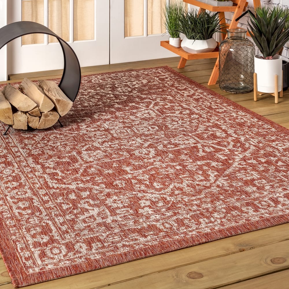 JONATHAN Y Medallion Textured Weave Indoor/Outdoor Area Rug