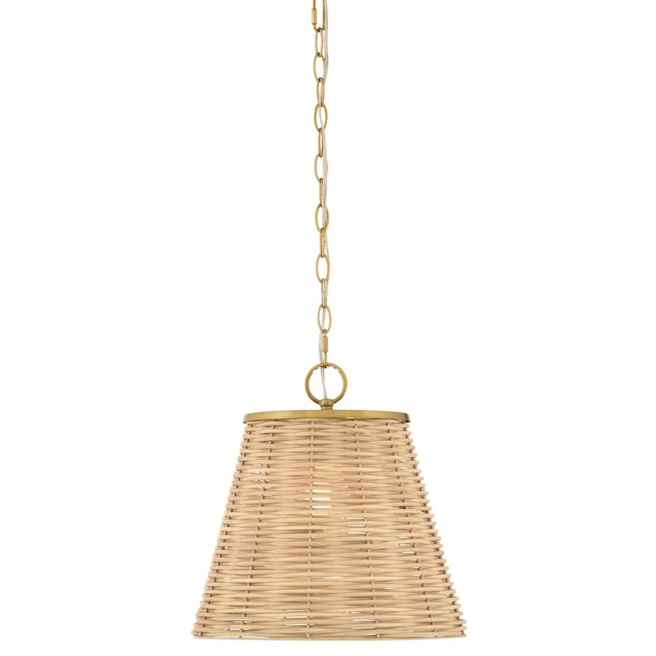 Lark 83217 Brynn 1 Light 14" Wide Pendant with Rattan Shade