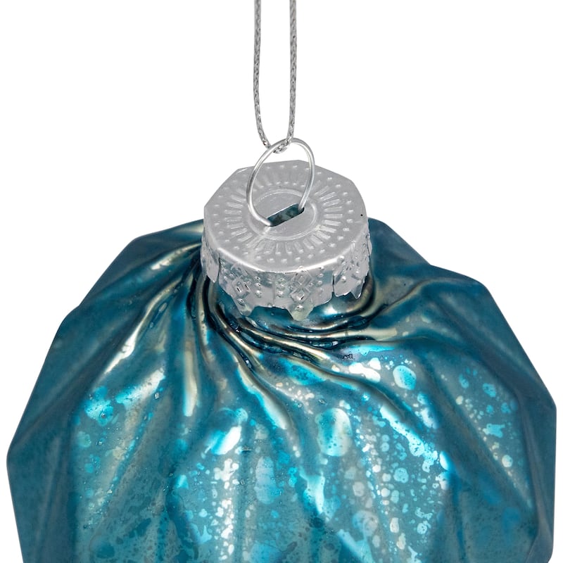 Onion and Glass Ball Christmas Ornaments - 3.25" - Royal Blue - Set of 12