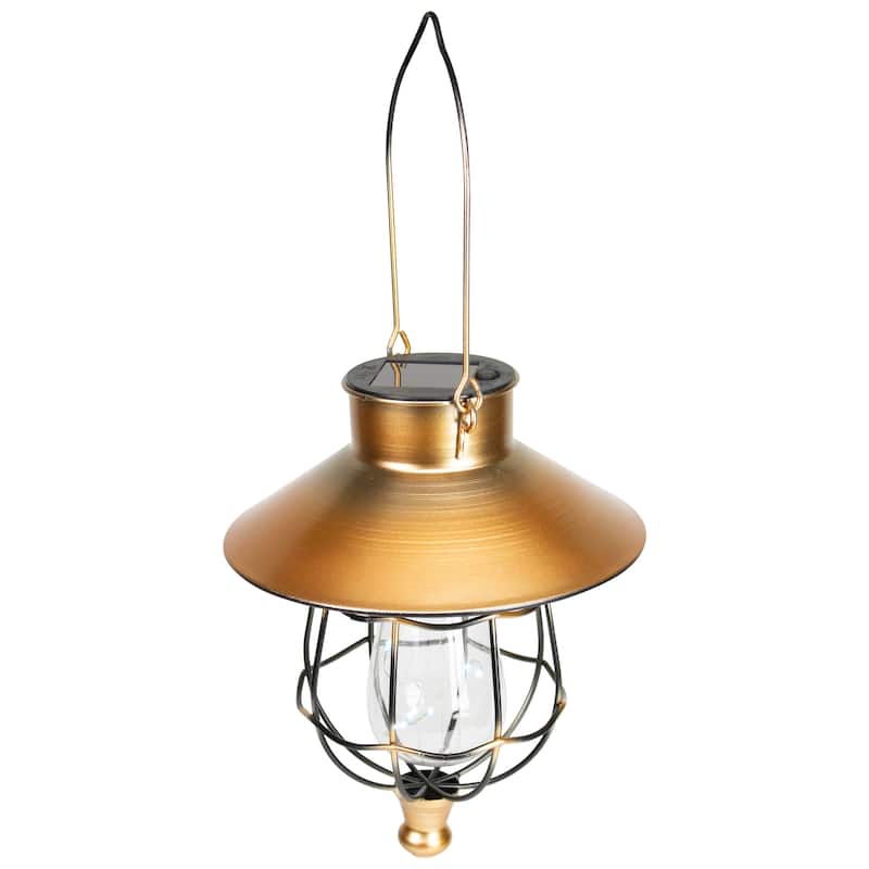 9" Bronze Outdoor Hanging Solar Lantern with Handle - 9