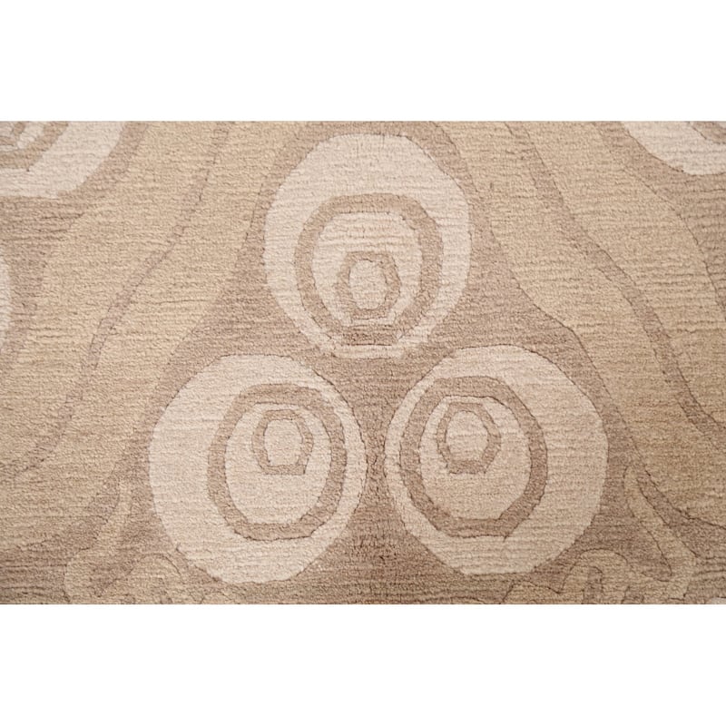 Vegetable Dye Nepalese Abstract Oriental Area Rug Handmade Wool Carpet - 6'3" x 9'4"