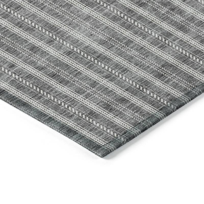 HomeRoots Striped Transitional Rectangle Outdoor Rug