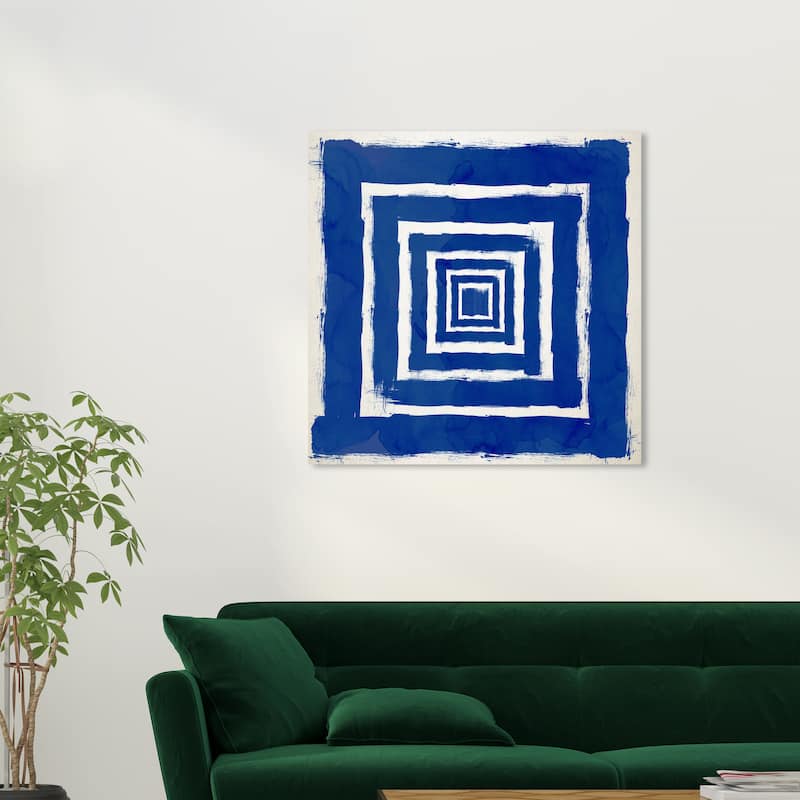 Wynwood Studio Canvas Abstract Magical Thinking Bleu Blue and Dark Blue Modern & Contemporary Wall Art Canvas Print - 30 x 30
