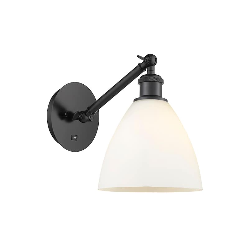 Innovations Lighting 317-1W-13-8 Bristol Sconce Bristol 13" Tall Wall - Matte Black / Matte White