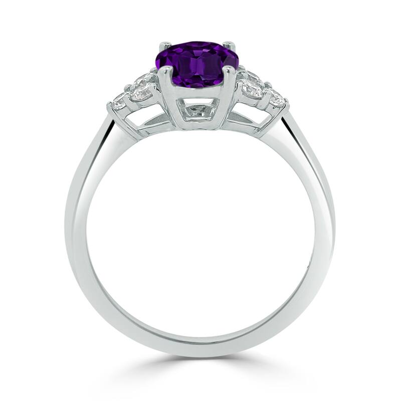 Auriya 5/8ct Oval Purple Amethyst and Diamond Engagement Ring 1/4ctw 14k Gold