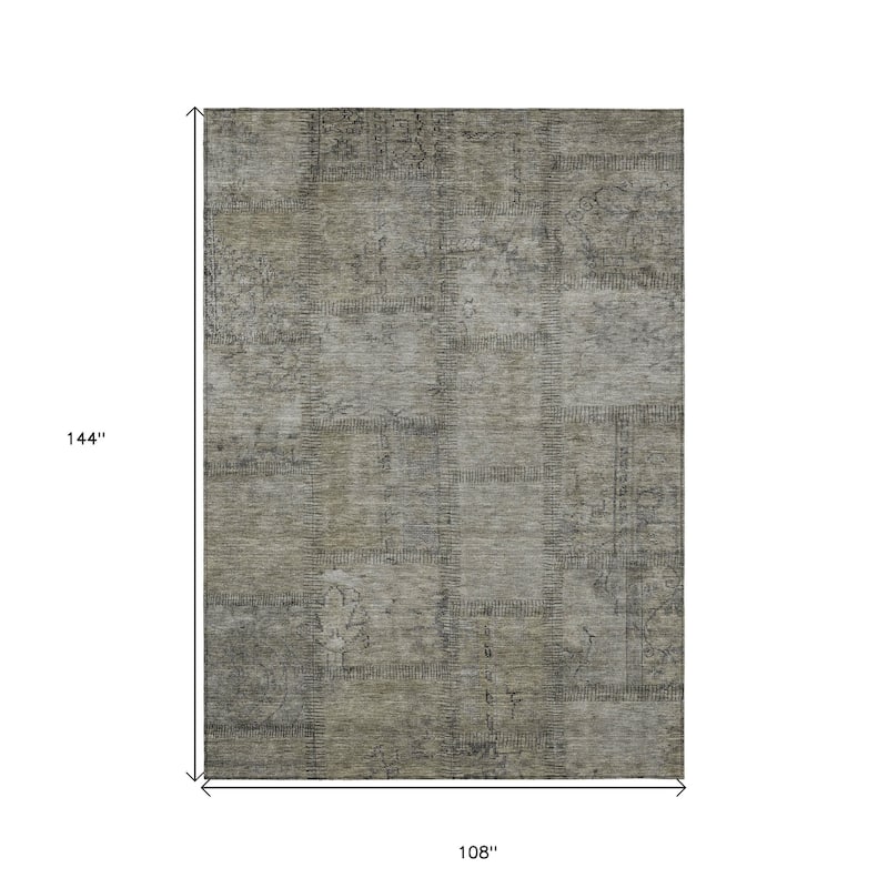 HomeRoots Patchwork Transitional Rectangle Outdoor Rug