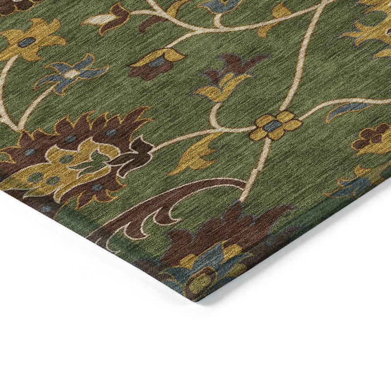 Machine Washable Indoor/ Outdoor Traditional Luna Chantille Rug