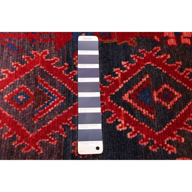 ECARPETGALLERY Hand-knotted Andelz Dark Navy, Red Wool Rug - 3'10 x 10'7