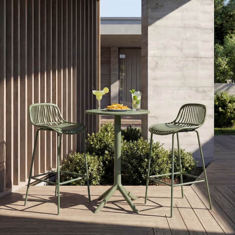Christopher Knight Home - Benson Modern Outdoor Barstool with Weather-Resistant Design - Set of 2