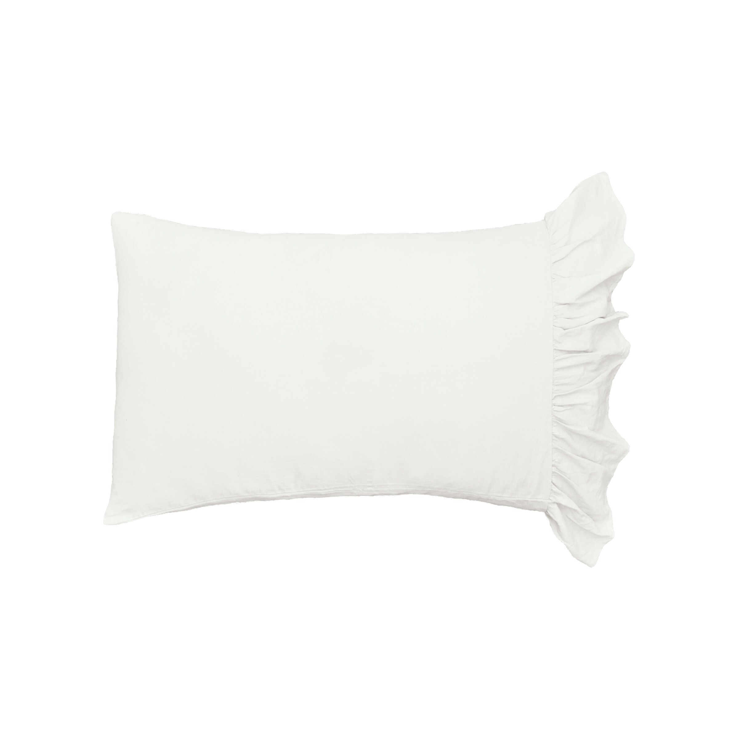 White ruffle hotsell pillow case