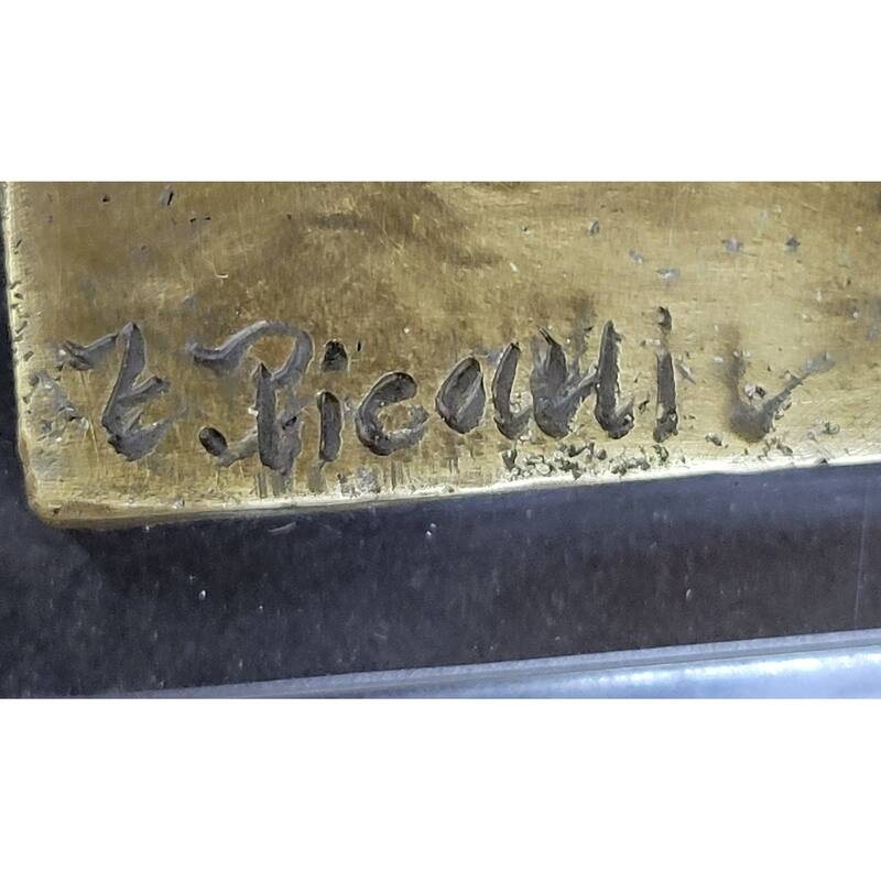 Bronze Sculpture; Picault Emile Louis, Signed, Figure Of Warrior, Le Devoir, 1