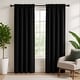preview thumbnail 57 of 82, Deconovo 2-Pack Thermal Room Darkening Rod Pocket Curtains 34W x 63L - Black