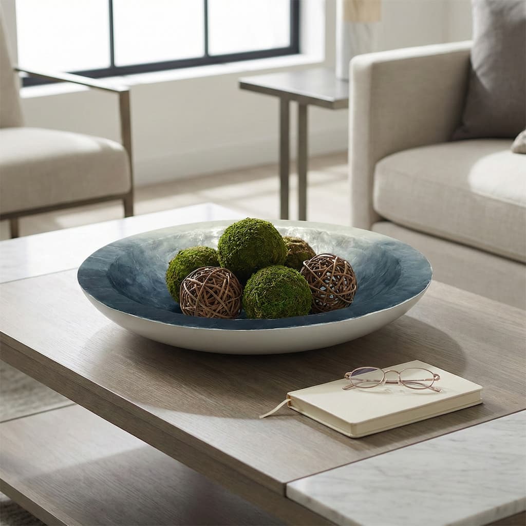 Decorative Bowl with Mosiac Inspired Finish for Home Decor - 19.75"