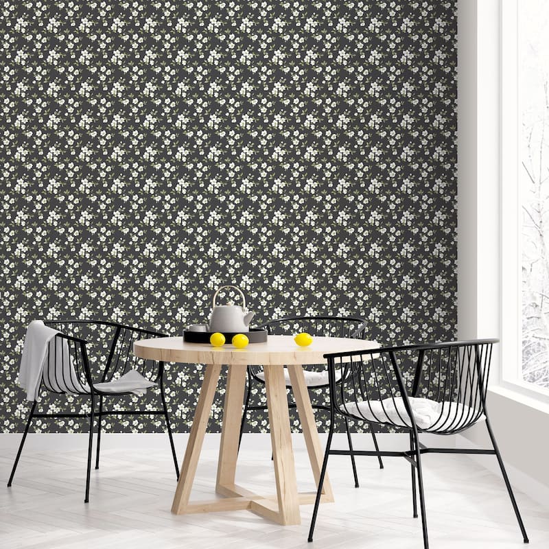 Galerie Wallcoverings Secret Garden Delicate Flower Trail Non-woven Matte Wallpaper Roll