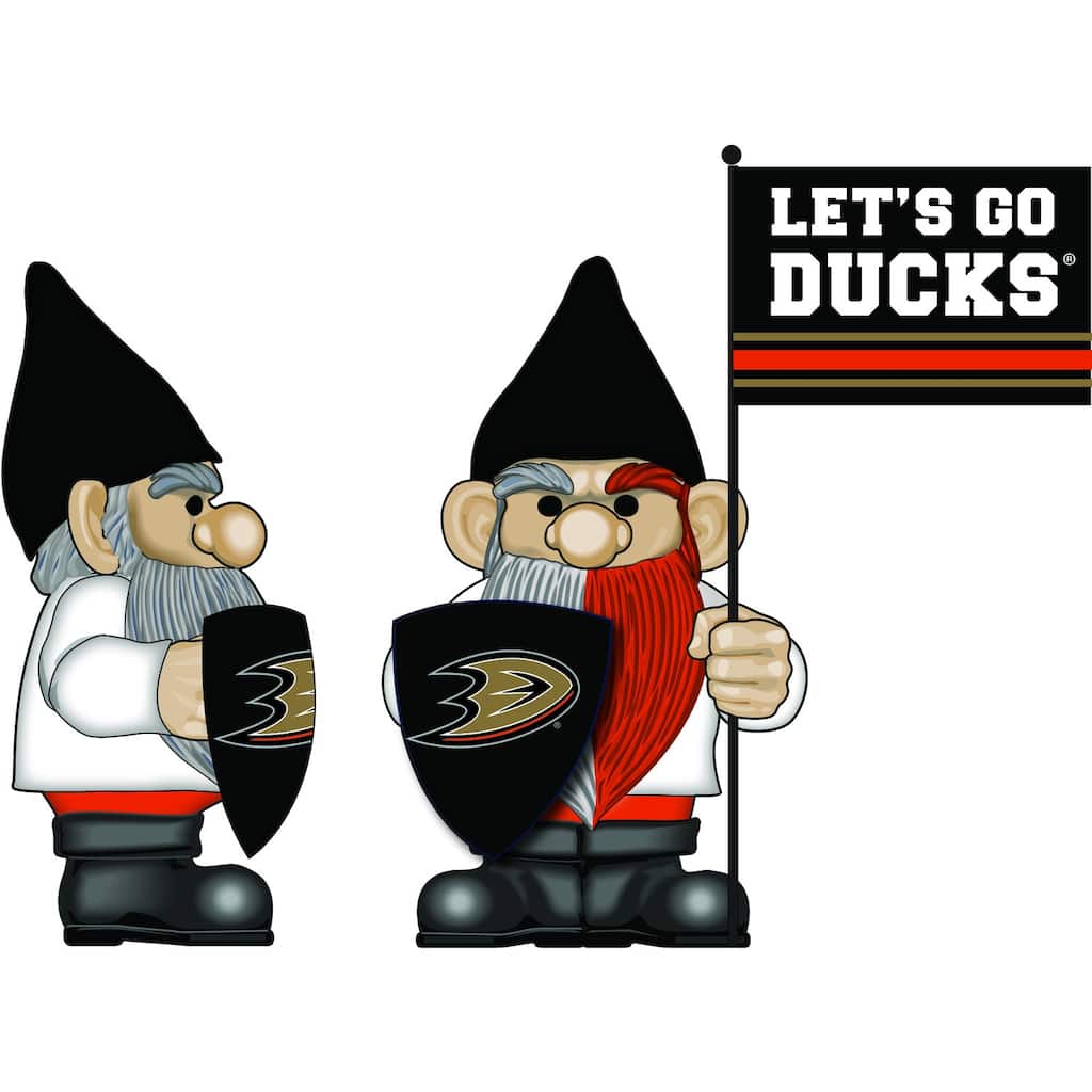 10 in. x 6 in. Anaheim Ducks NHL Garden Gnome with Team Flag - 10"