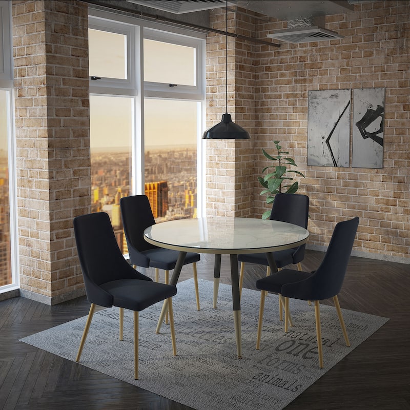Carmilla Side Velvet Upholstered Chair (Set of 2)