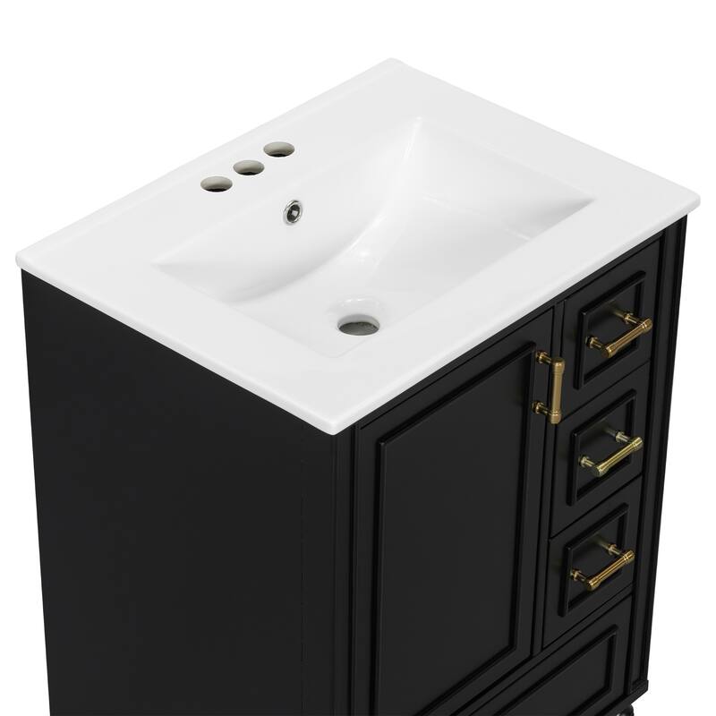 Modern 24" Bathroom Vanity with Ceramic Sink