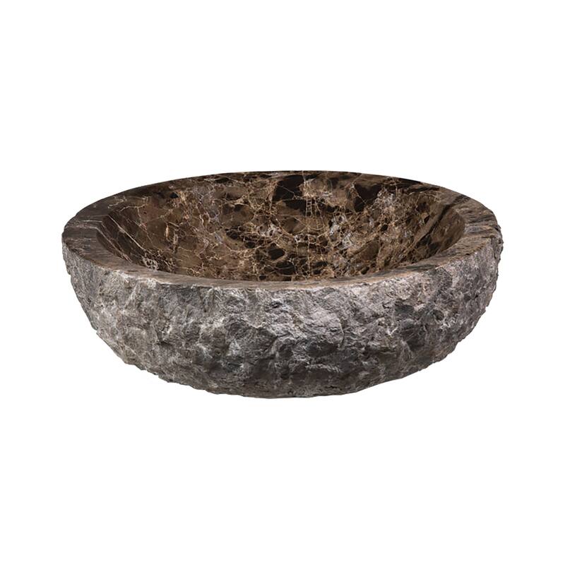 Elk Home Stone Vessel Dark Brown Stone 17.38 Inch Wide Sink