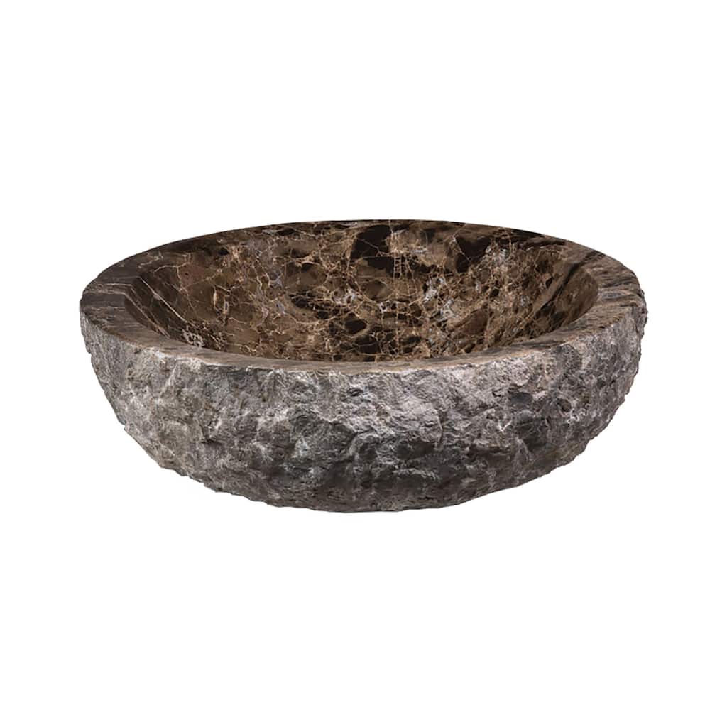 Elk Home Stone Vessel Dark Brown Stone 17.38 Inch Wide Sink
