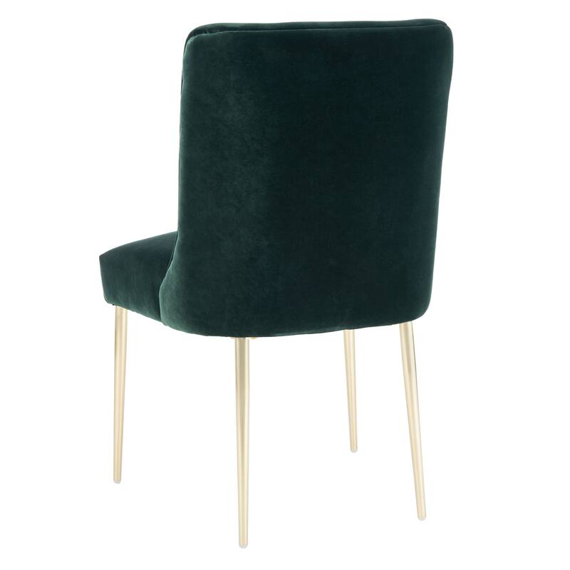 SAFAVIEH Couture Melonie Velvet Accent Chair - Mustard / Brass - 28"x23"x35.3" - 28" W x 23" D x 35" H - 28Wx23Dx35H