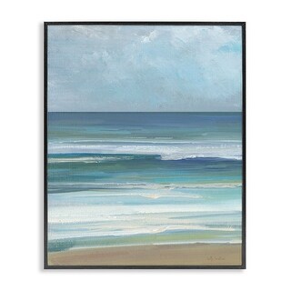 Stupell Calming Beach Wave Visage Framed Giclee Art Design By Sally ...