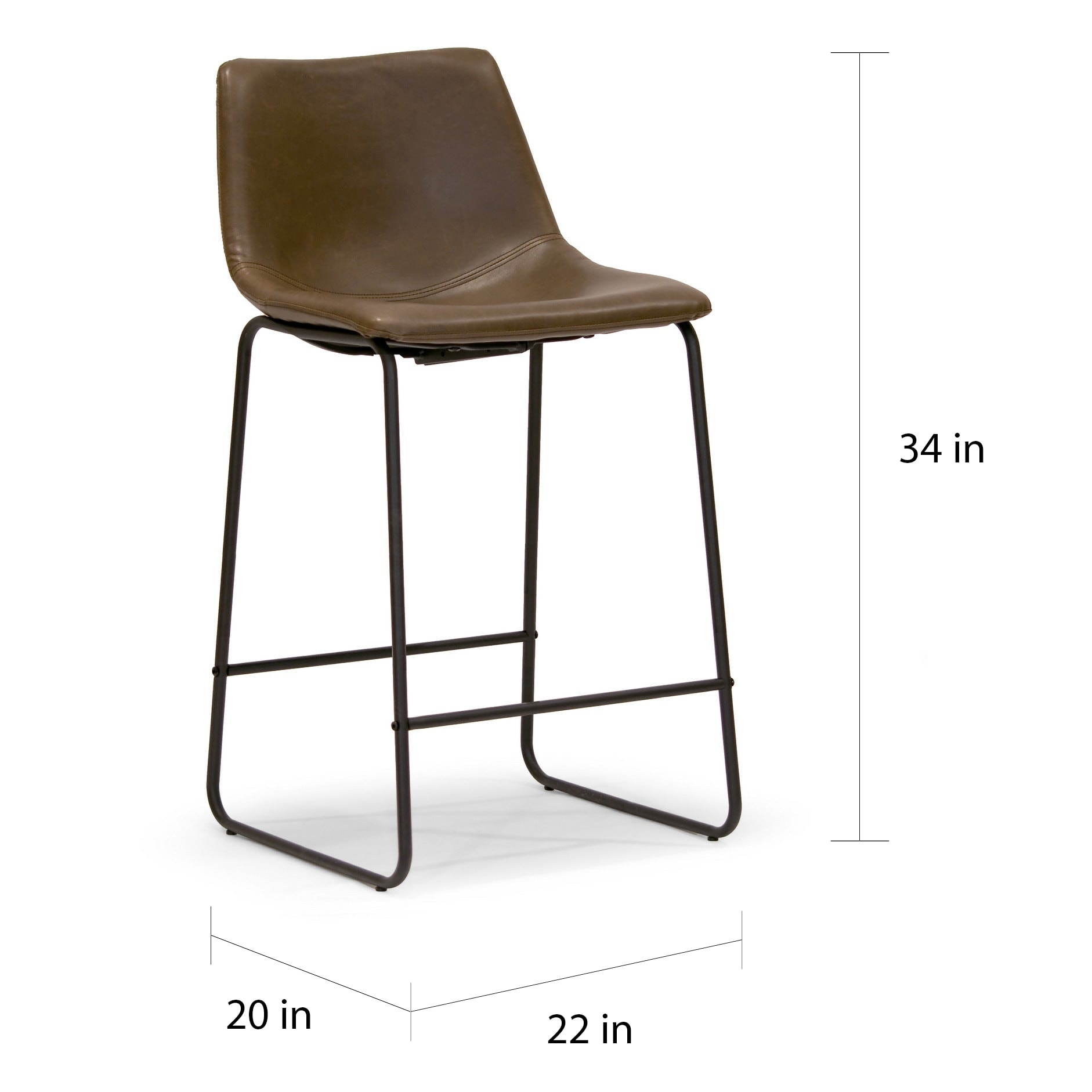 Carbon loft richard faux leather outlet and iron counter stool