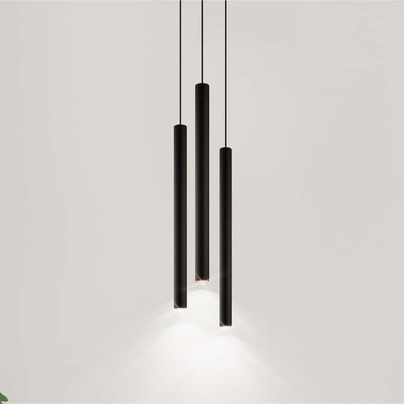 Eglo Tortoreto 23.75-inch Matte Black LED Single Tube Pendant