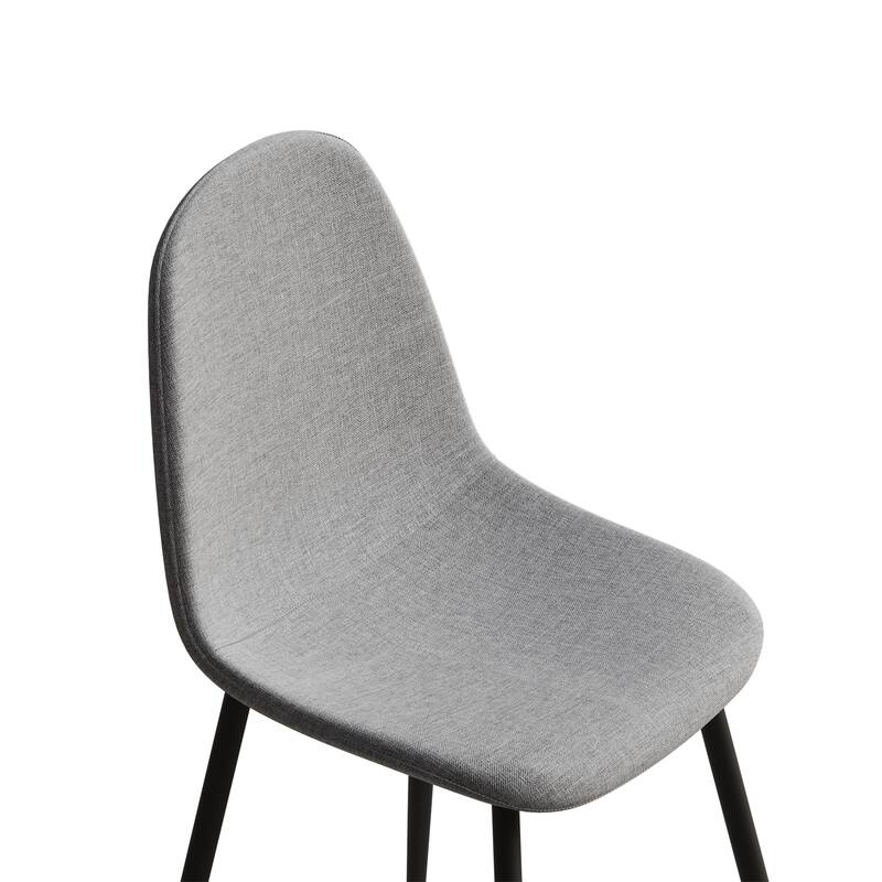 Modern Dining Chairs w/Linen Seats &Black Metal Legs,Home/Office,4 pcs