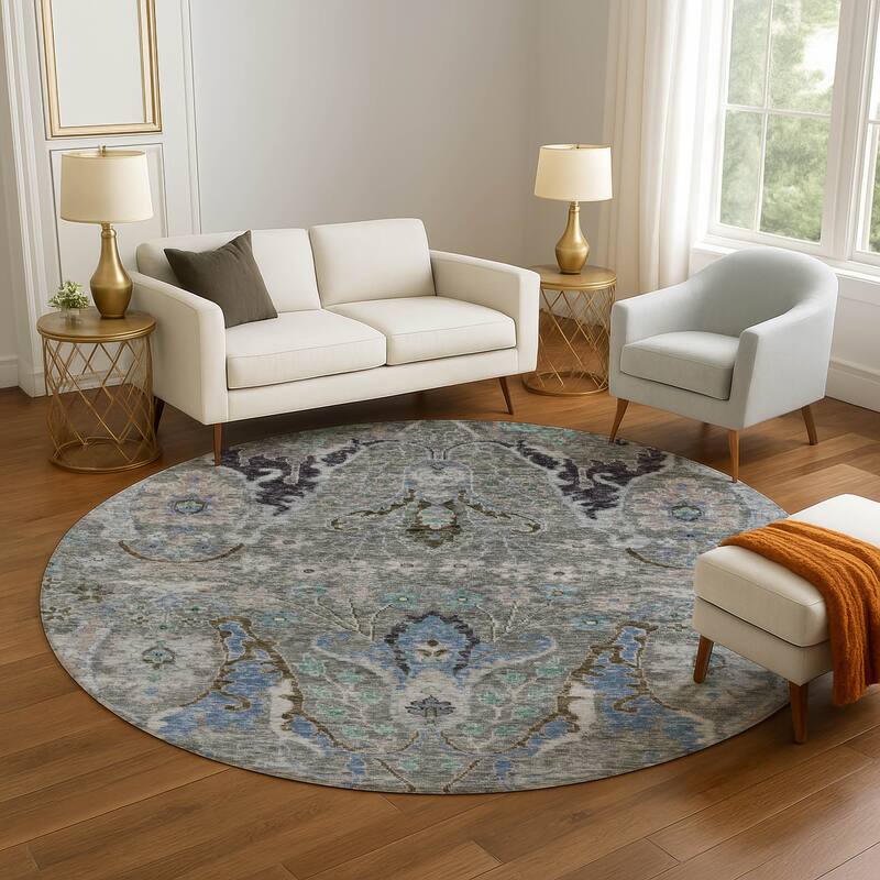 Premium Washable Super Soft Boho Chic Mayfield Rug - Pewter - 8' x 8'