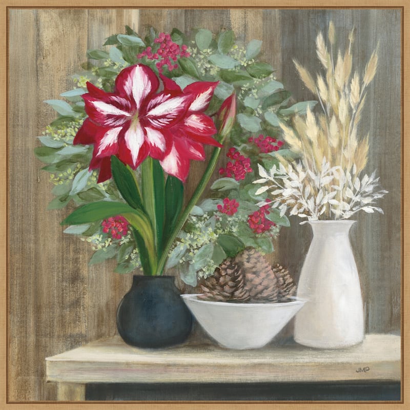 Natural Holiday by Julia Purinton Canvas Art Framed - 22 x 22 in