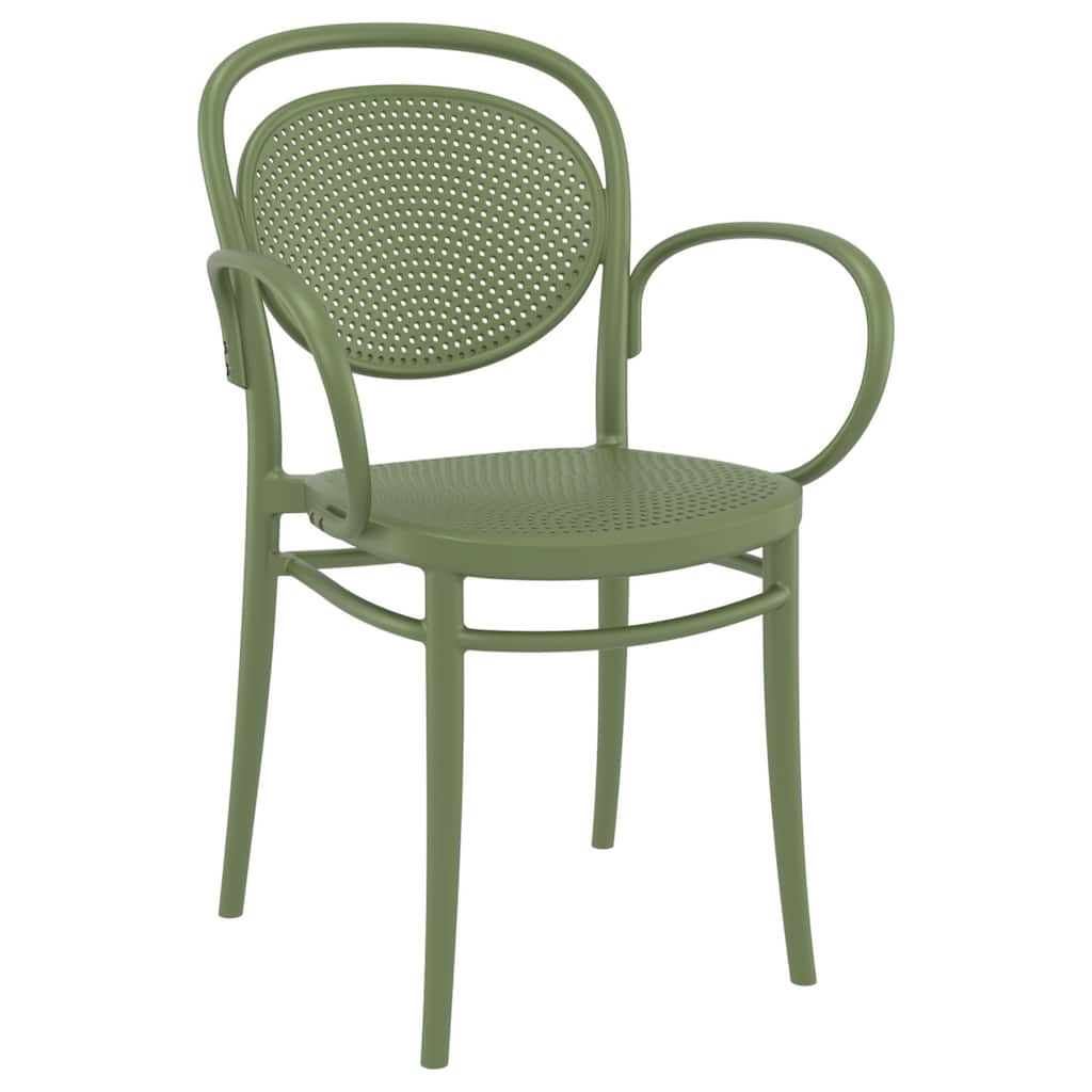 33.5" Olive Green Stackable Outdoor Patio XL Arm Chair