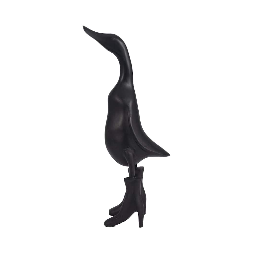 Sagebrook Home Bamboo 20" Duck In Rainboots, Abstract, 20"H, Solid Color, Figurines, Decorative Accessories
