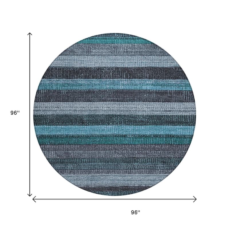 HomeRoots Striped Transitional Rectangle Outdoor Rug