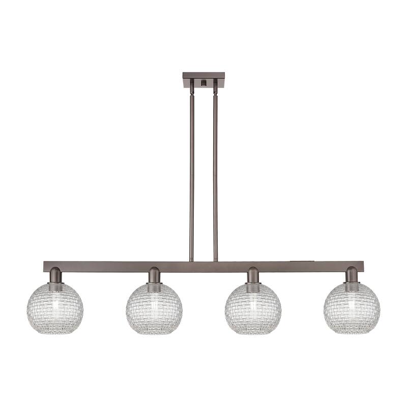 Innovations Lighting Endless Possibilities Arcadia - Athens - 4 Light 51" Basketweave Stem Hung Island Light - Oil Rubbed Bronze