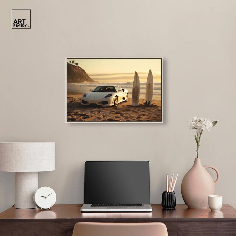 Sunset Beach Drive Canvas by Art Remedy