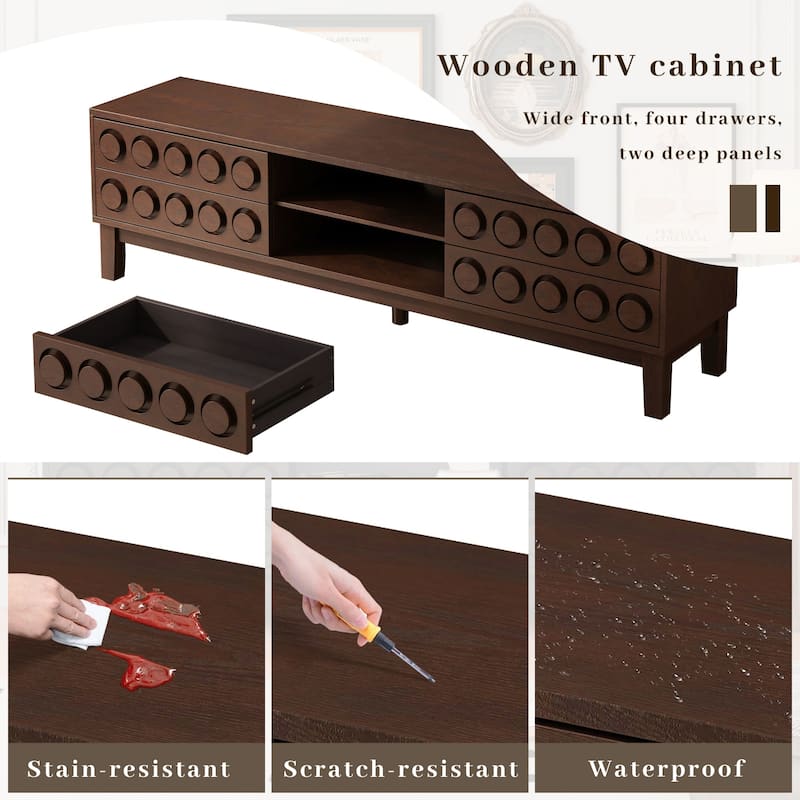 Entertainment Center with Storage and 4 Drawers