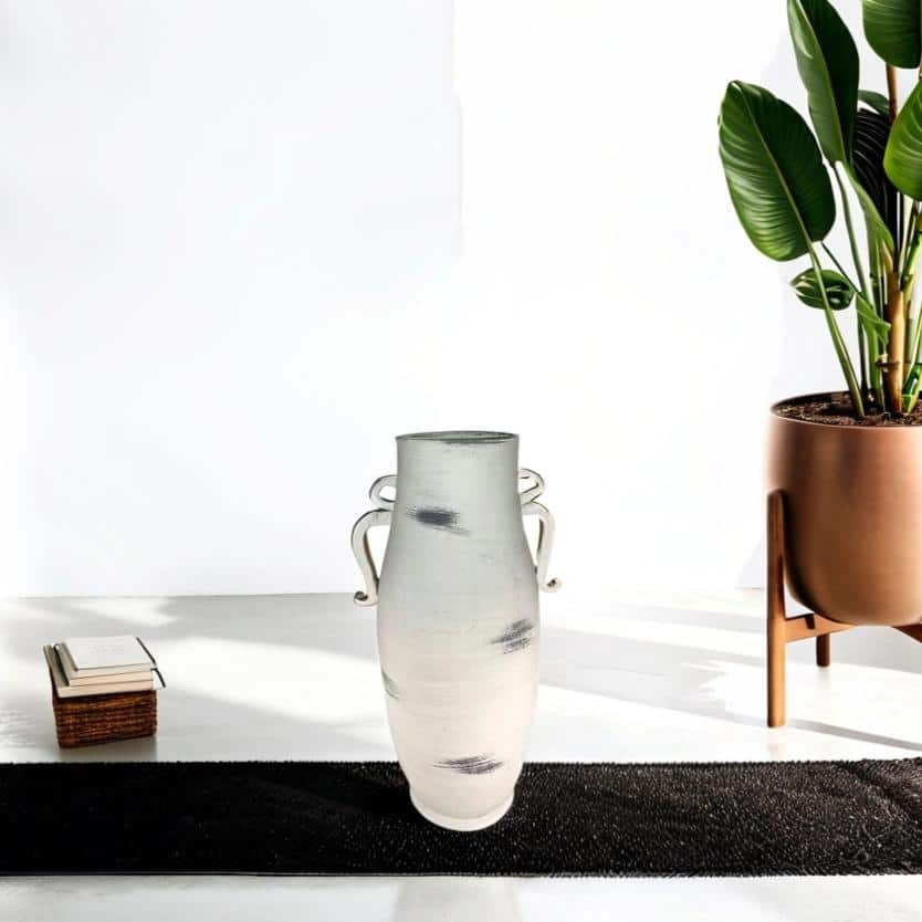 Bohemian Tall Ceramic Urn with Handles