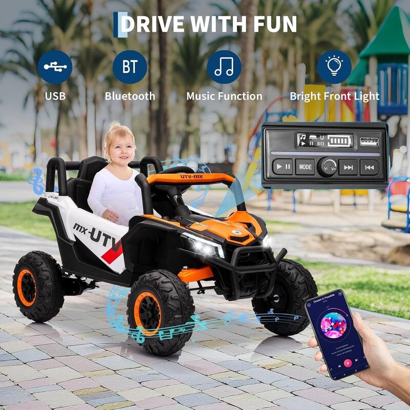 12V UTV Truck Kids Ride On Car, Switchable,Electric Vehicle with Remote