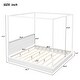 preview thumbnail 3 of 8, LED Canopy Bed, Queen Size Canopy Platform Bed wSupport Slats, White