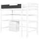 preview thumbnail 12 of 10, Artsy Twin Size Loft Bed with Desk, Blackboard, Storage Box, Shelf and 3 Drawers, Safety Guaranteed & Maximized Space, White