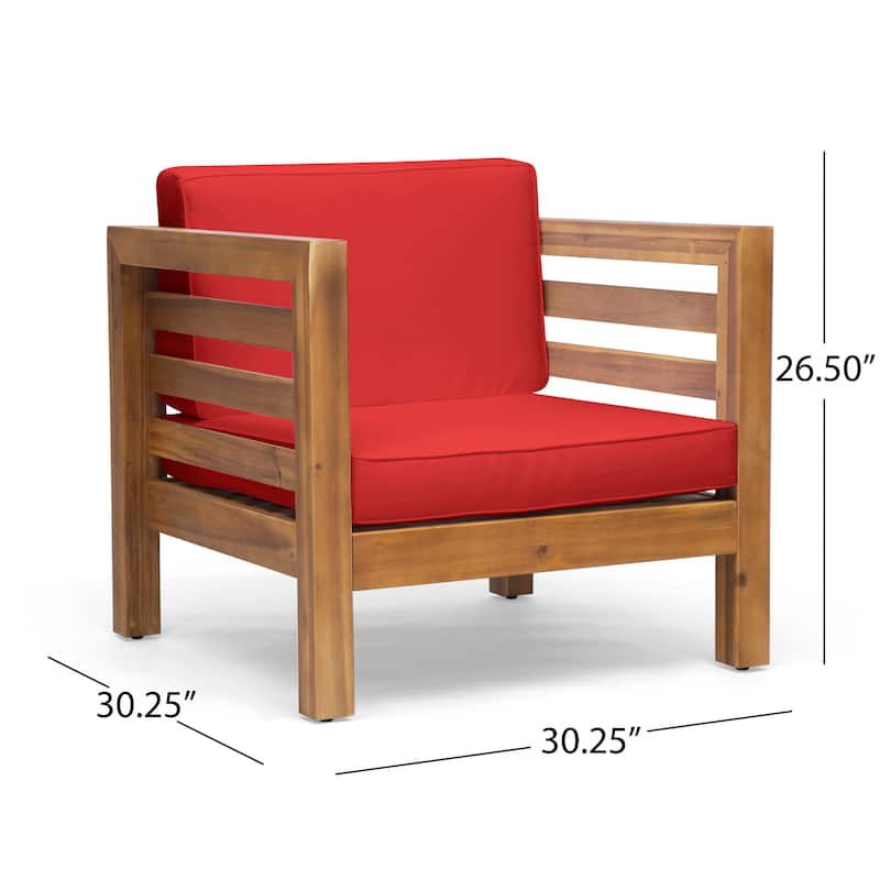 Oana Outdoor 5-seat Acacia Sofa and Club Chair Chat Set by Christopher Knight Home