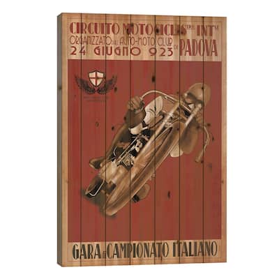 Circuito Motociclis Print On Wood by Mark Rogan - Multi-Color