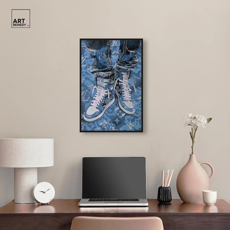 Blue Dreams Sneakers Canvas by Art Remedy